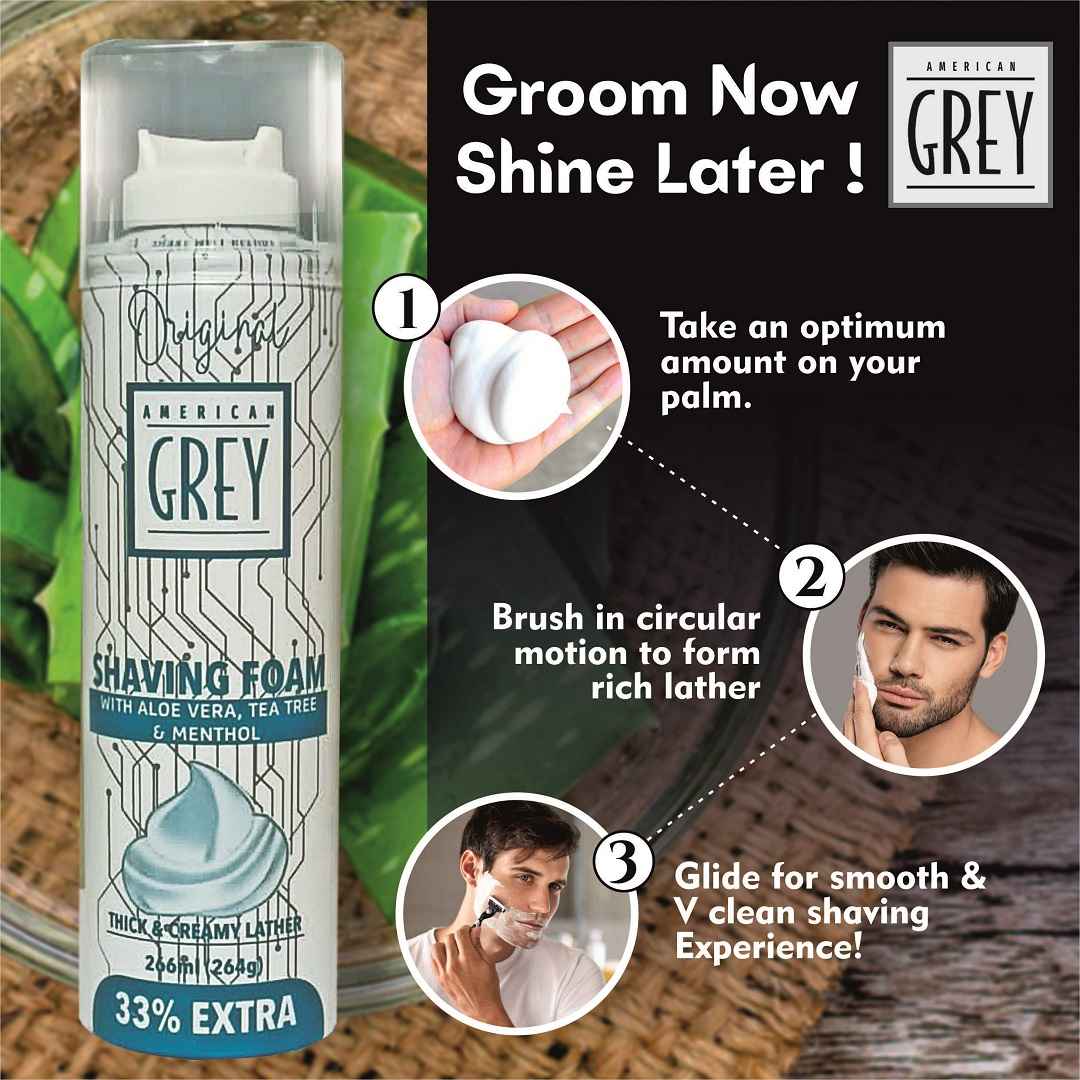 how to use shaving foam- american grey 